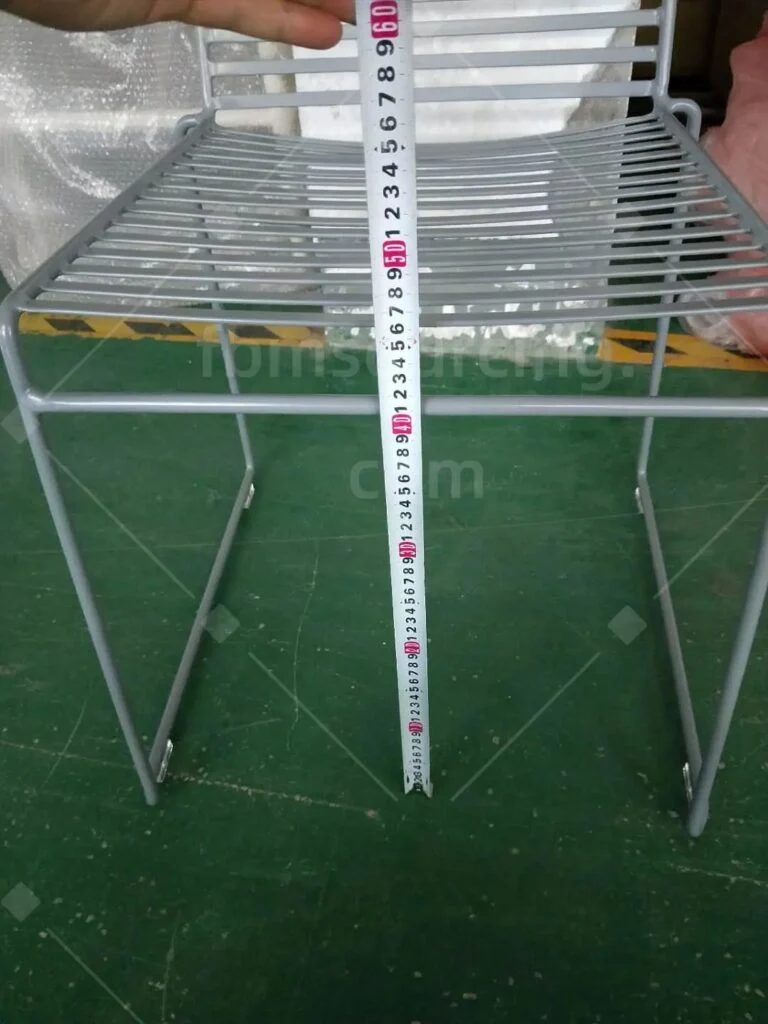 Wire chair seat measured at the inspection