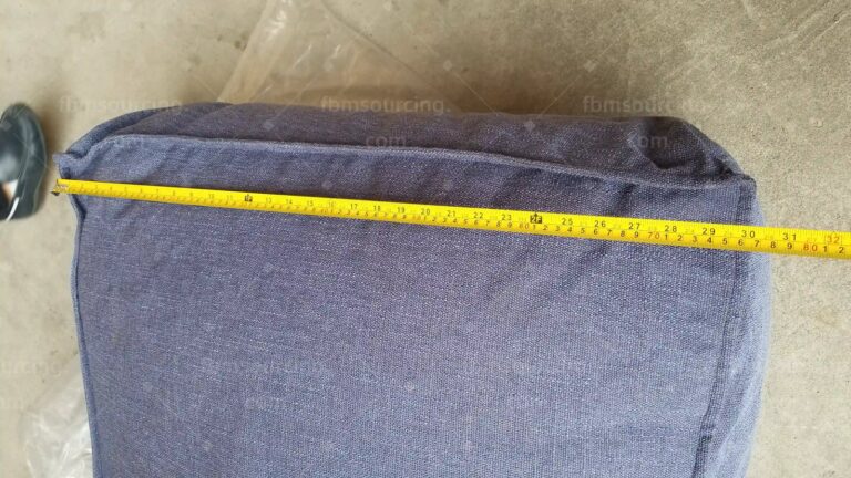 Bean-bag lounge seat measured along its width