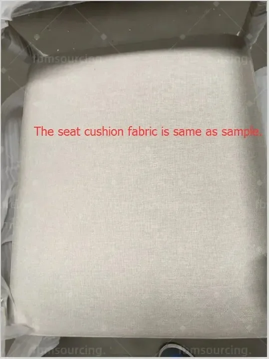 Seat cushion fabric compared with the sample