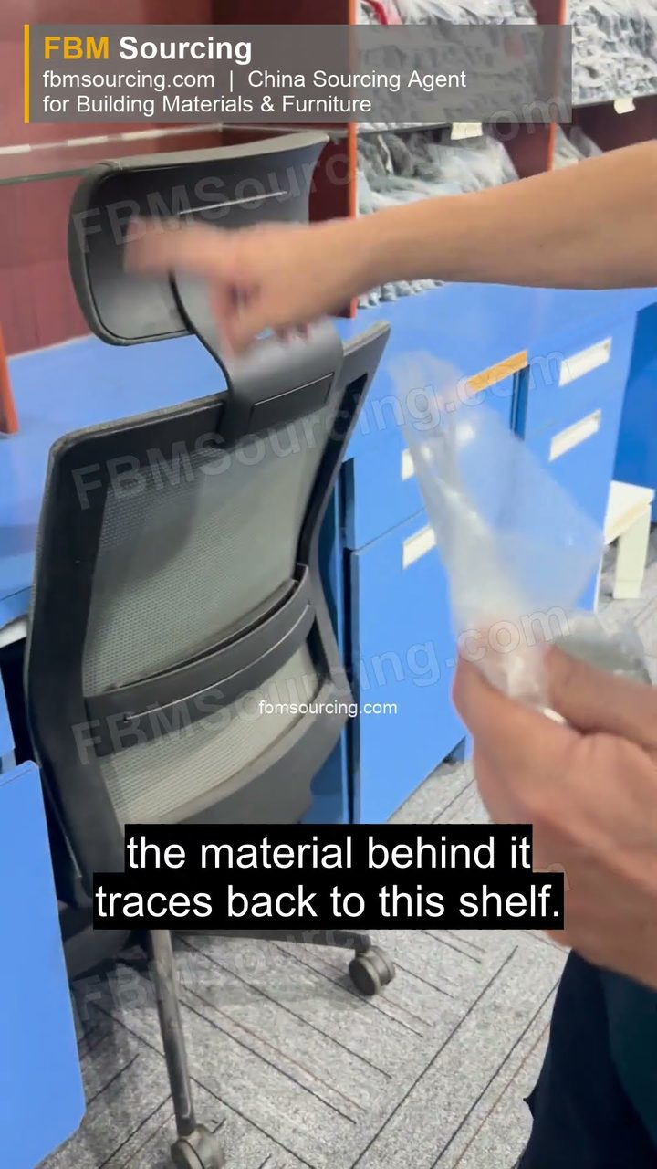 Where does a moulded chair back trace back to? | FF&E factory raw material control